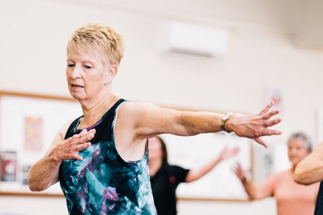 Tai chi practice in a group